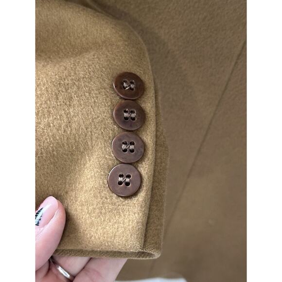 FENZIA 100% PURE CASHMERE Men's Sport coat Blazer 3 Button Camel 48L Jacket - Picture 8 of 16